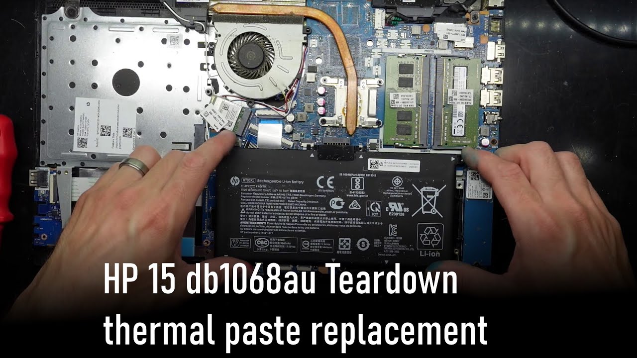 HP 15 db1068au Teardown and thermal paste replacement - YouTube