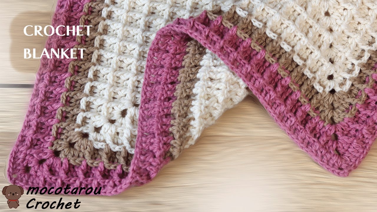 100 Yen Shop Yarn] How to Knit a Cute Throw Using a Combination of