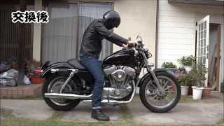 スポーツスター XL883L 純正11インチと純正13インチリアサスの比較