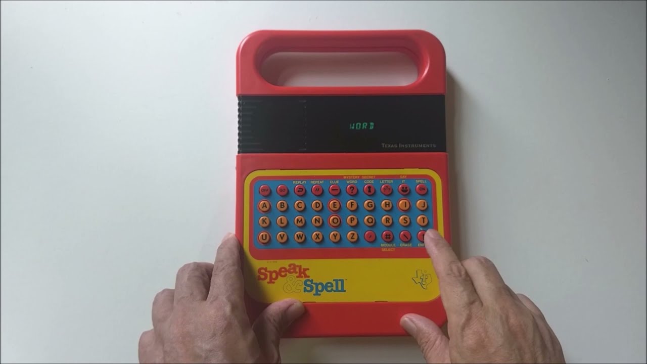 Speak & Spell (1978年にTIが発売した喋る知育玩具）です。 - YouTube