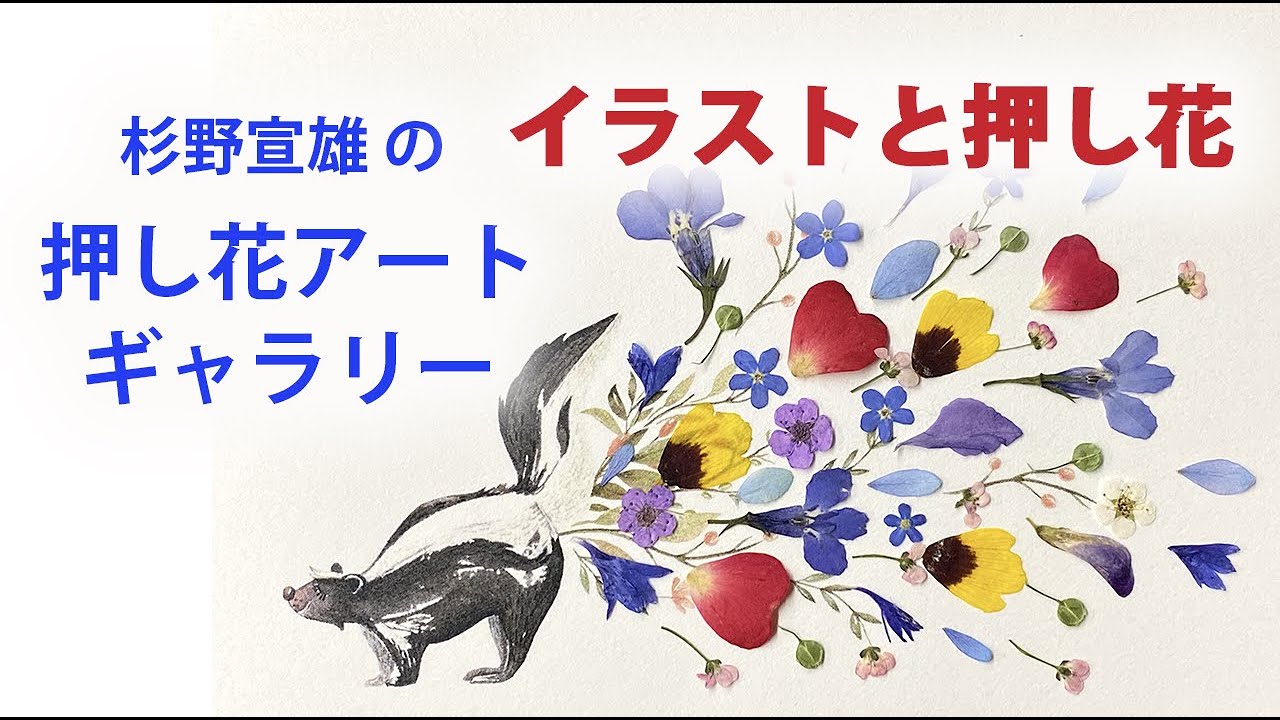 押し花アートギャラリー イラストと押し花 癒しのアート - YouTube