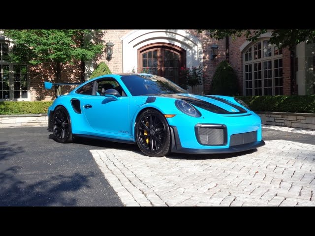 2018 Porsche 911 GT2 RS Weissach Package in Blue & Engine Sound on