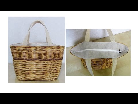DIY ファスナー付きバッグの作り方 zipper tote bag tutorial - YouTube