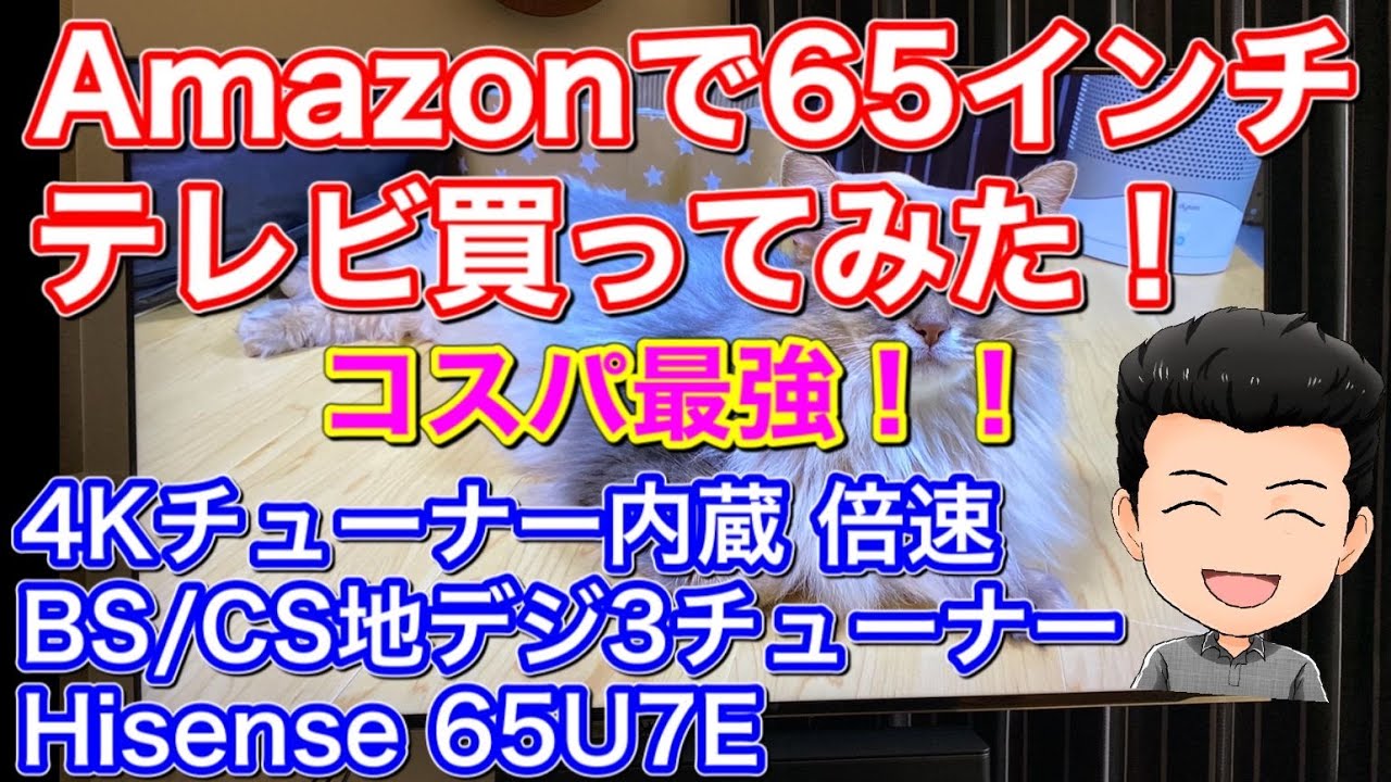 通販で大型テレビ！】Amazonで65インチテレビを買ってみた！無料配送