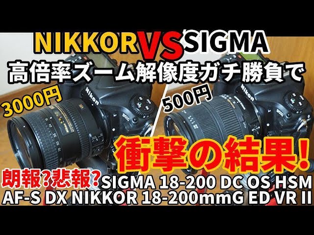 ジャンクレンズNIKON/SIGMA高倍率ズーム解像度勝負が衝撃の結果!AF-S