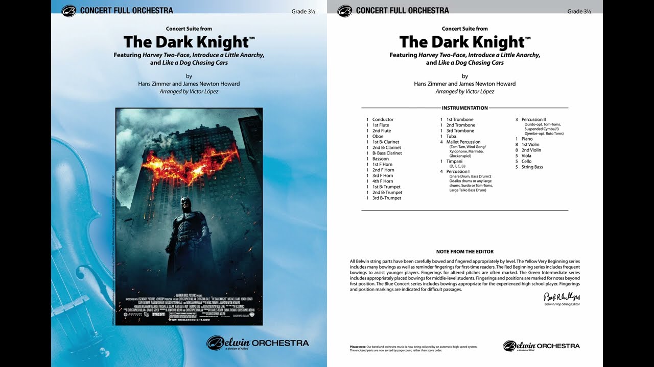 Concert Suite from The Dark Knight, arr. Victor López – Score