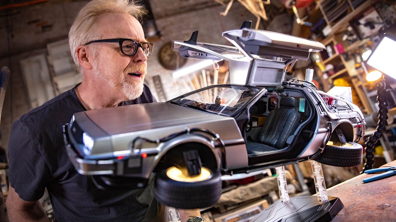 Adam Savage Unboxes The Hot Toys DeLorean Time Machine! - YouTube