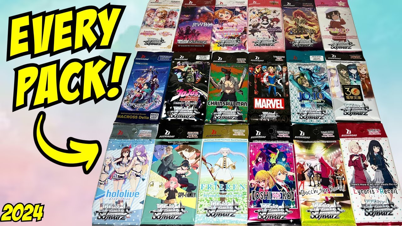 I OPENED EVERY WEISS SCHWARZ BOOSTER PACK FROM 2024! - YouTube