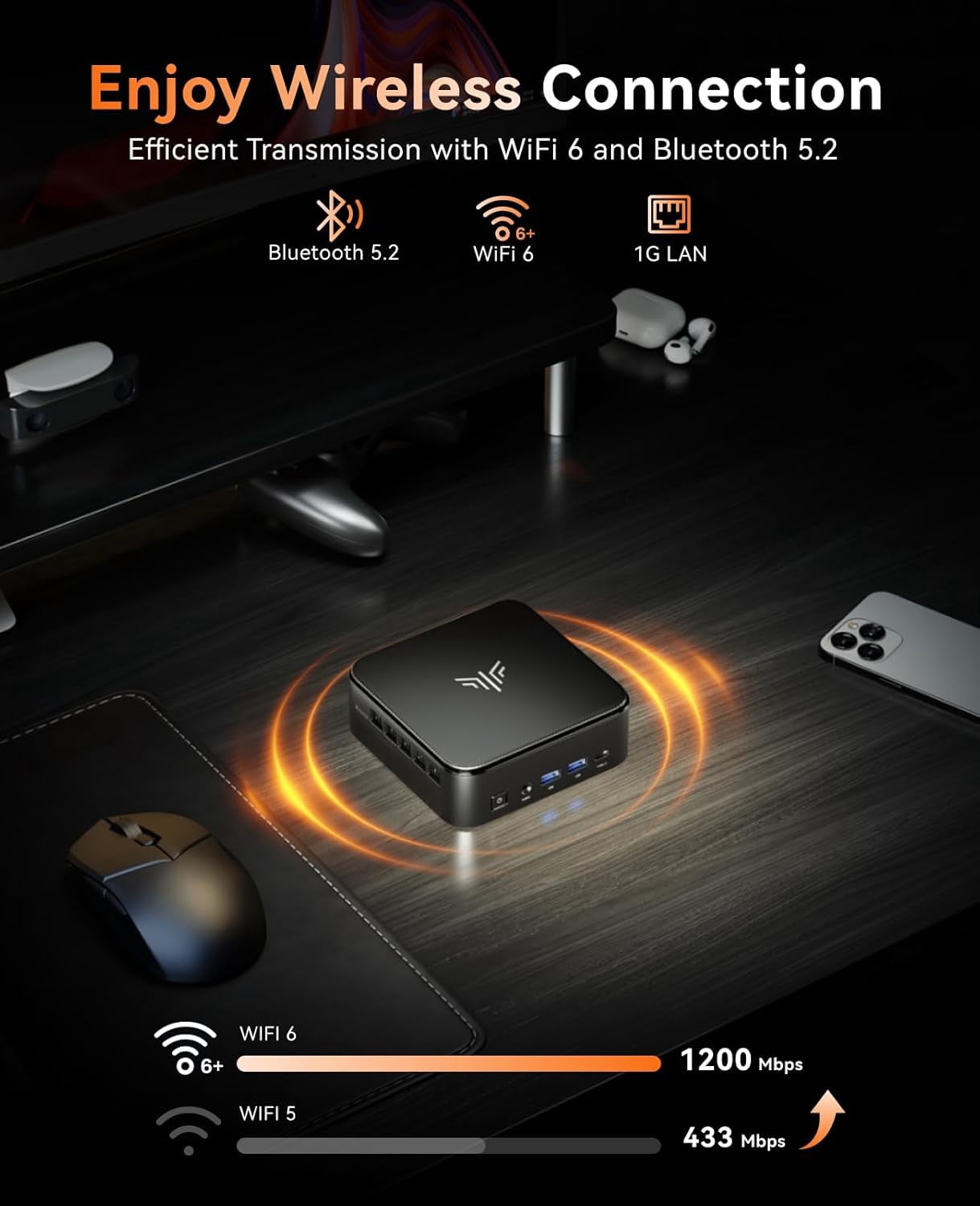 NIPOGI AM06PRO Mini PC with AMD Ryzen 7 5700U, 32GB RAM, 512GB SSD