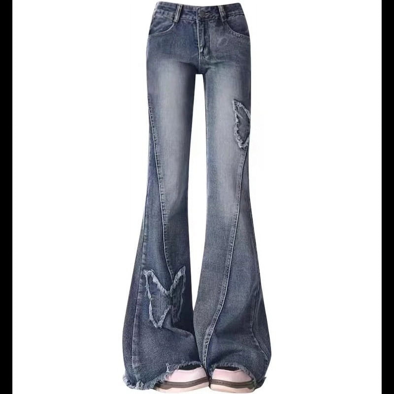 Harajuku Denim Trousers Y2k Trashy 2000s Clothes Women's Blue