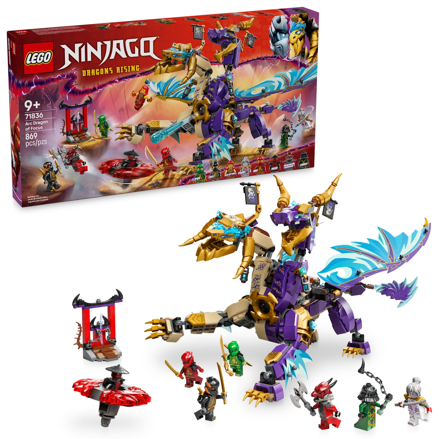 Free Shipping! LEGO NINJAGO Arc Dragon of Focus Battle Playset