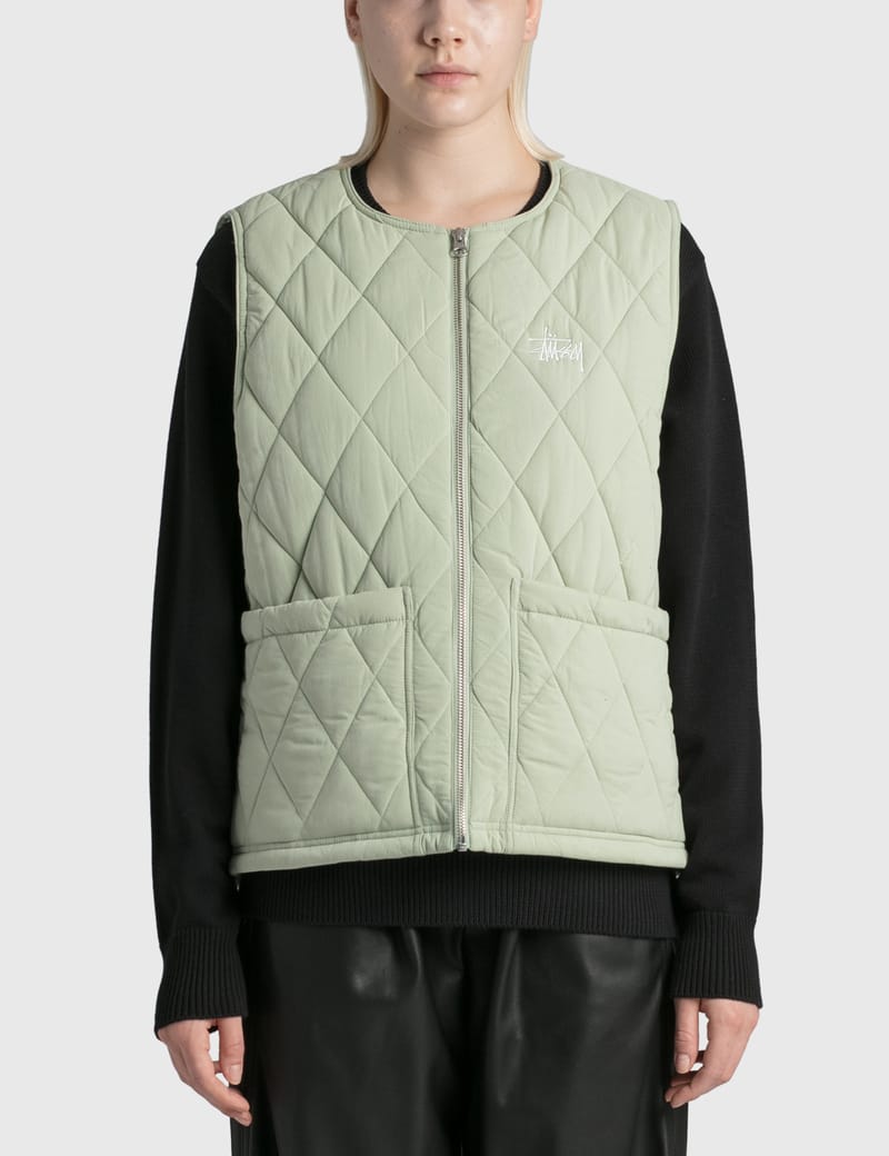 Stüssy - Diamond Quilted Zip-Up Vest | HBX