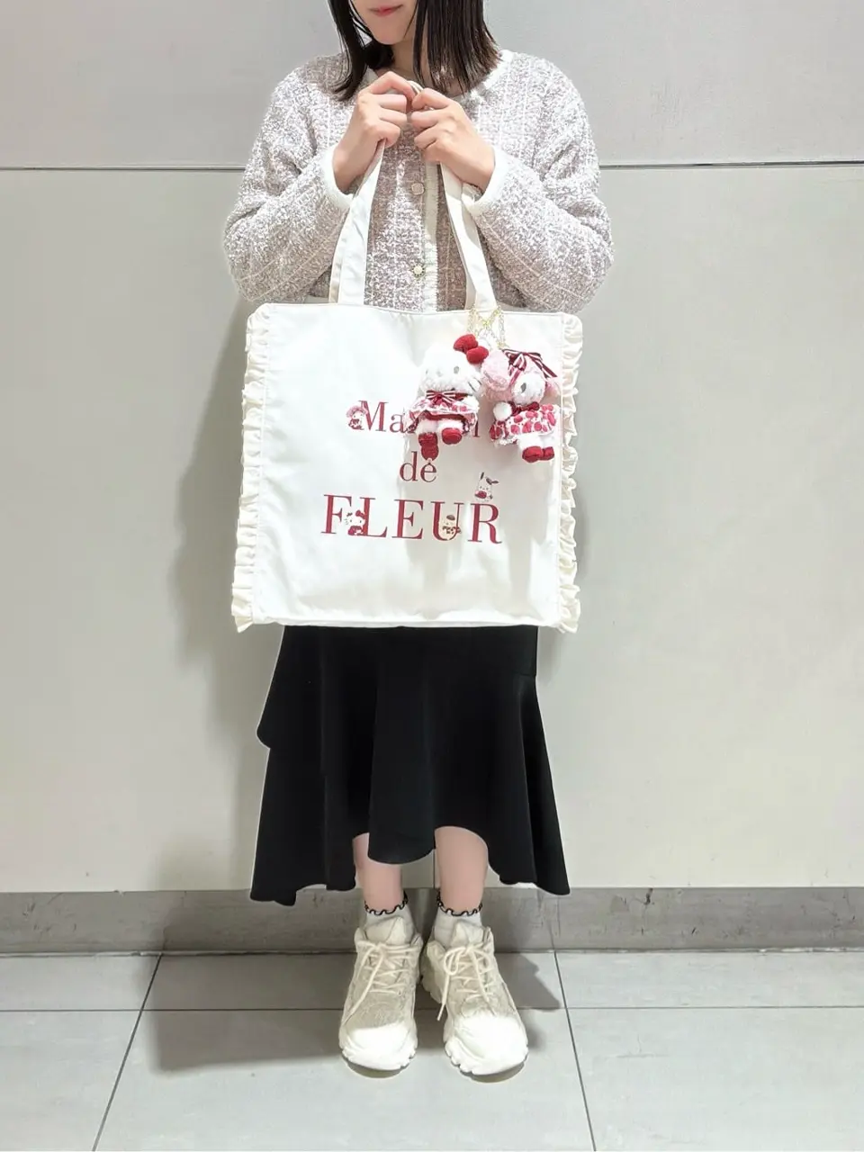 いちご新聞 フリルトートバッグ/Maison de FLEUR（メゾン ド フルール