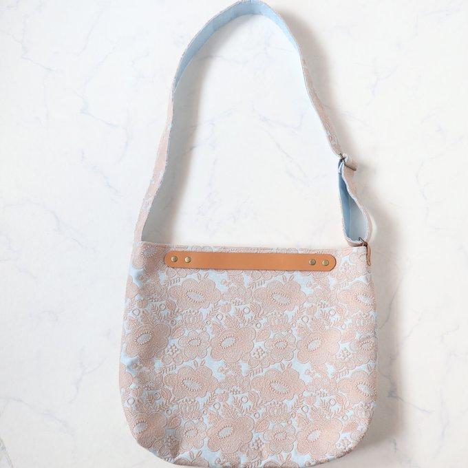 3WAYバッグ（smile flower・ライトブルー）ハンドメイド・ミナ
