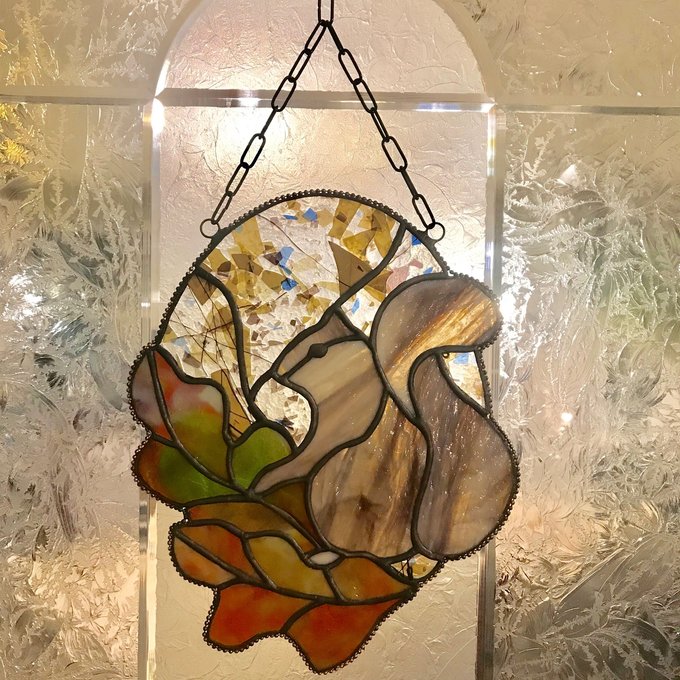 ステンドグラス リス 秋 - ステンドグラスpiece | minne byGMOペパボ