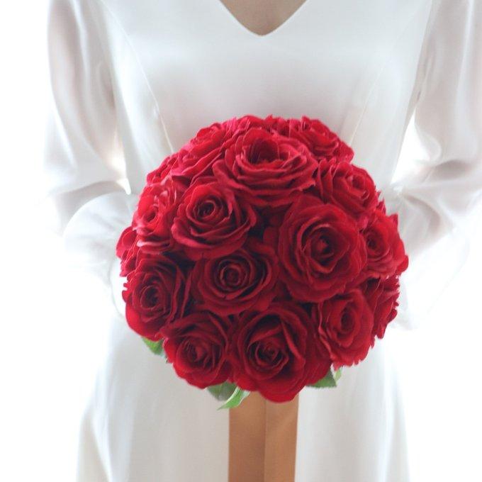 ウェディングブーケ/アーティフィシャルフラワー/深紅 バラ クラッチ