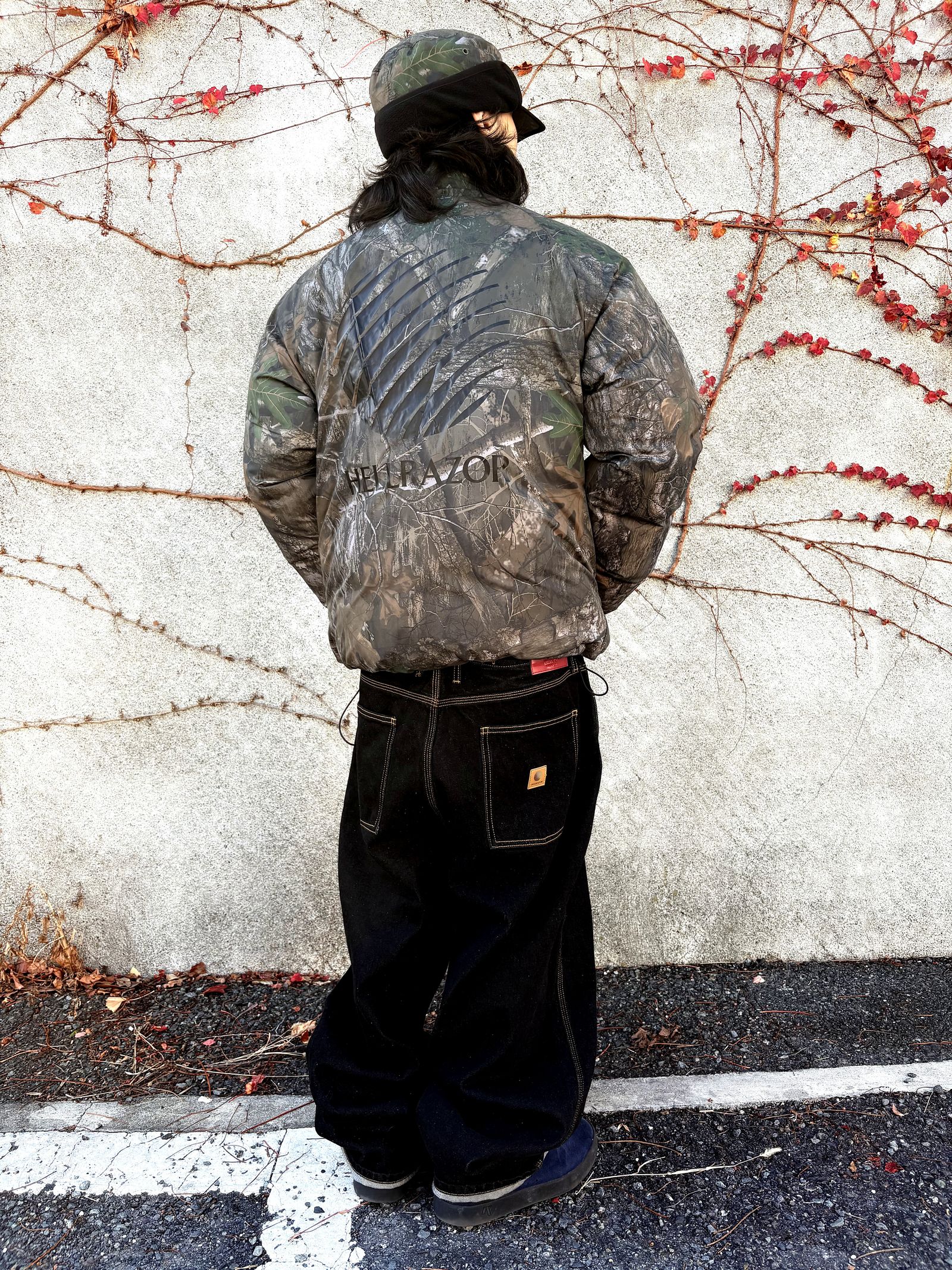 Hellrazor - RIPSTOP REVERSIBLE DOWN JACKET (BLACK / REAL TREE CAMO