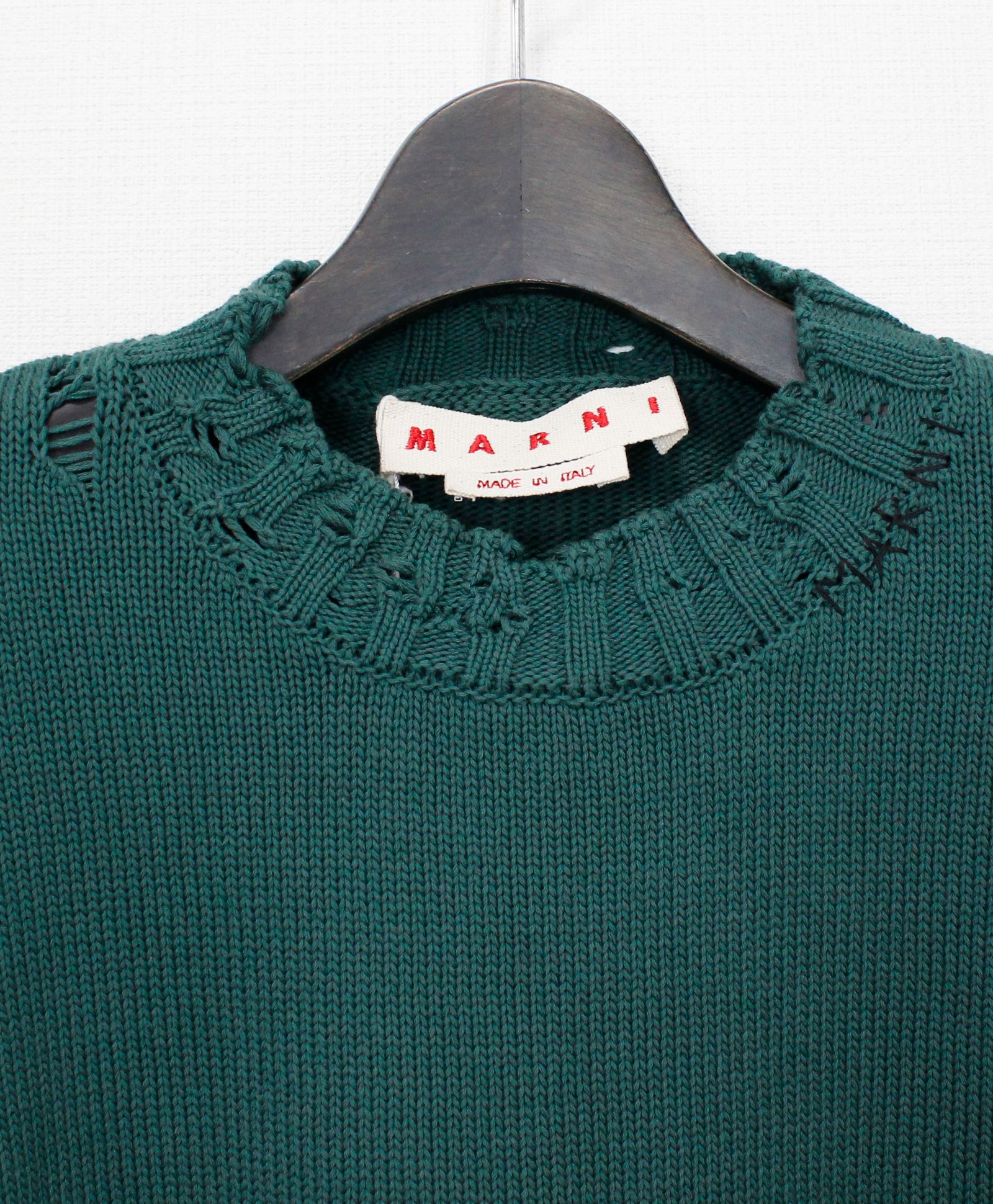MARNI - ツイスト クルーネック セーター / カーキ [GCMG0210A0UFC652