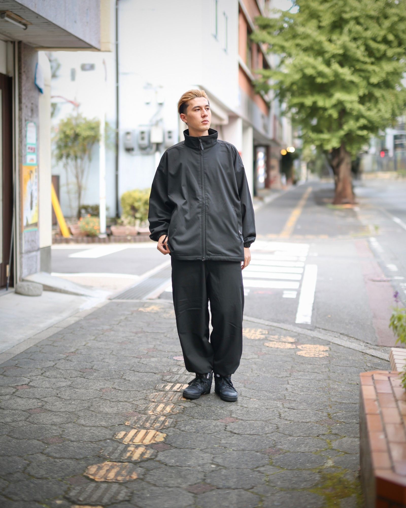 FreshService ブラック ナイロンジャケット・パンツセット M