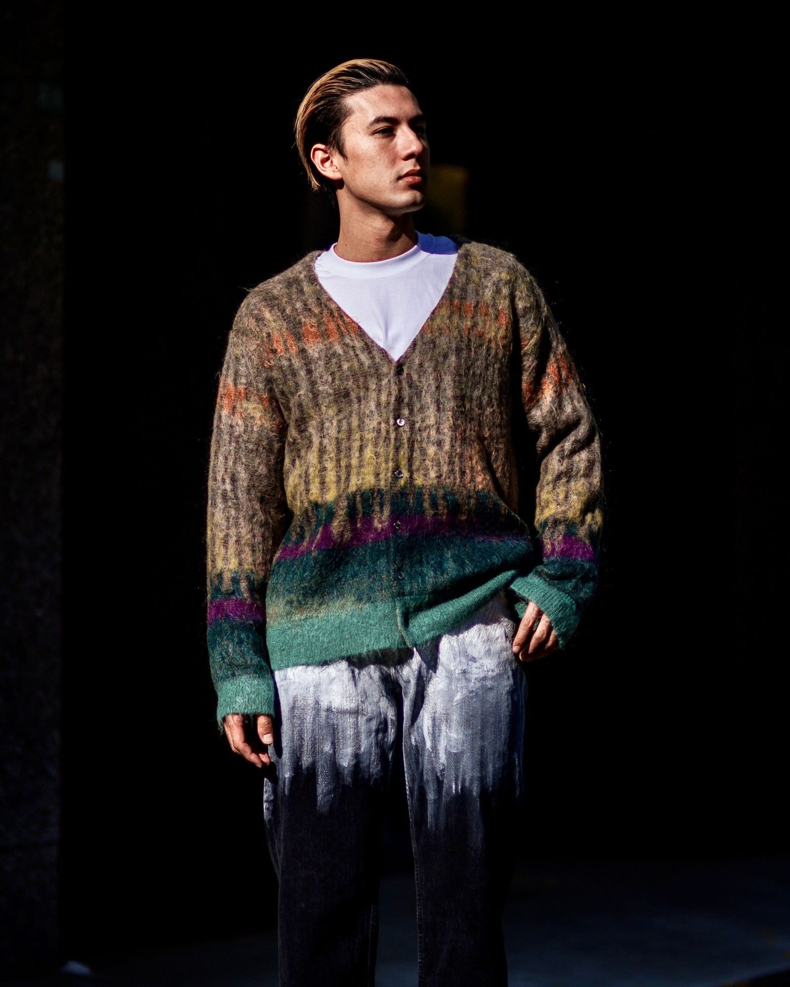 YOKE - ヨーク25SS TREE JAQUARD MOHAIR BUTTONED CARDIGAN