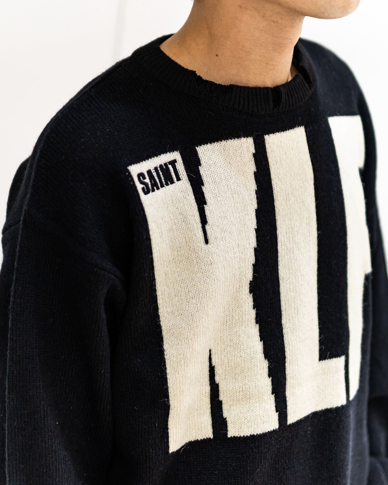 SAINT M×××××× - セントマイケル KLF_CREW NECK KNIT/KLF/BLACK(SM-HR1