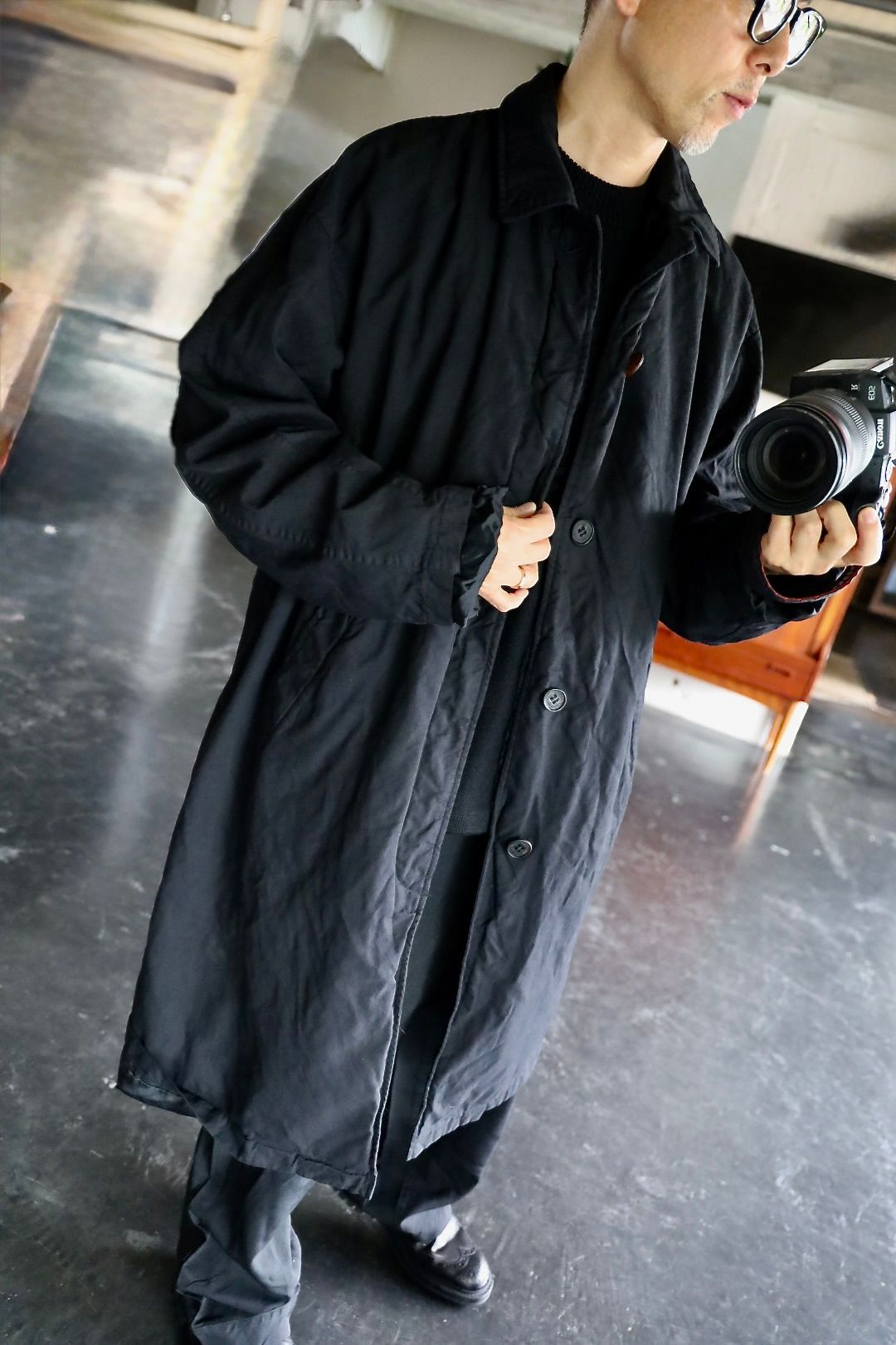 COMME des GARCONS HOMME エステルツイル製品染めコートスタイル