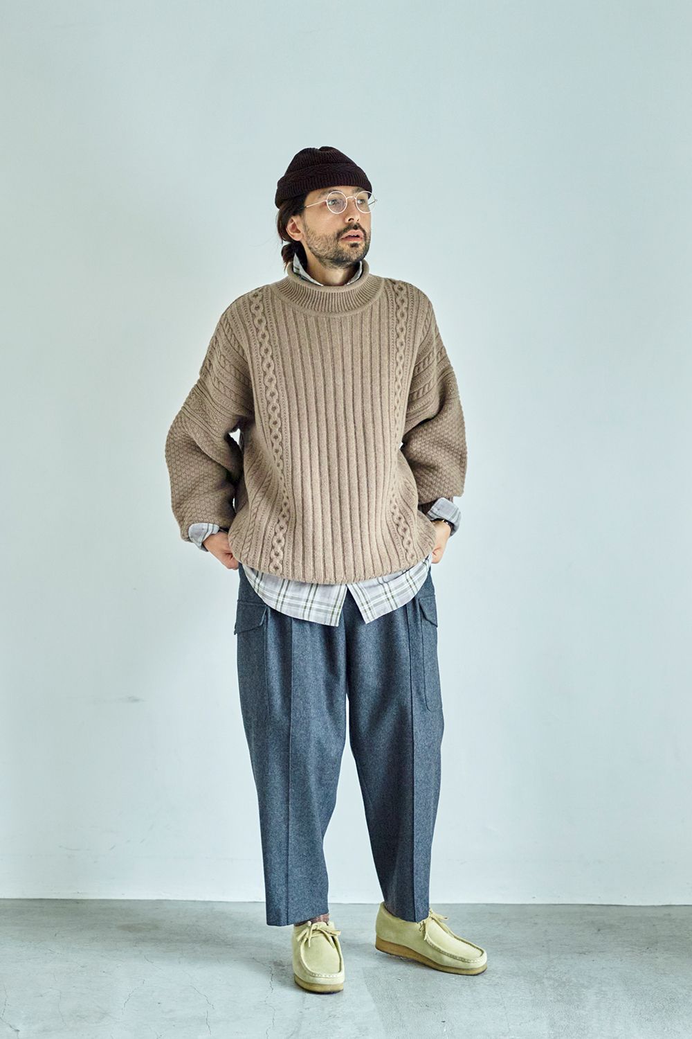 YASHIKI - 【ラスト1点】【22AW】Shizuku Curl High Neck Knit(BEIGE