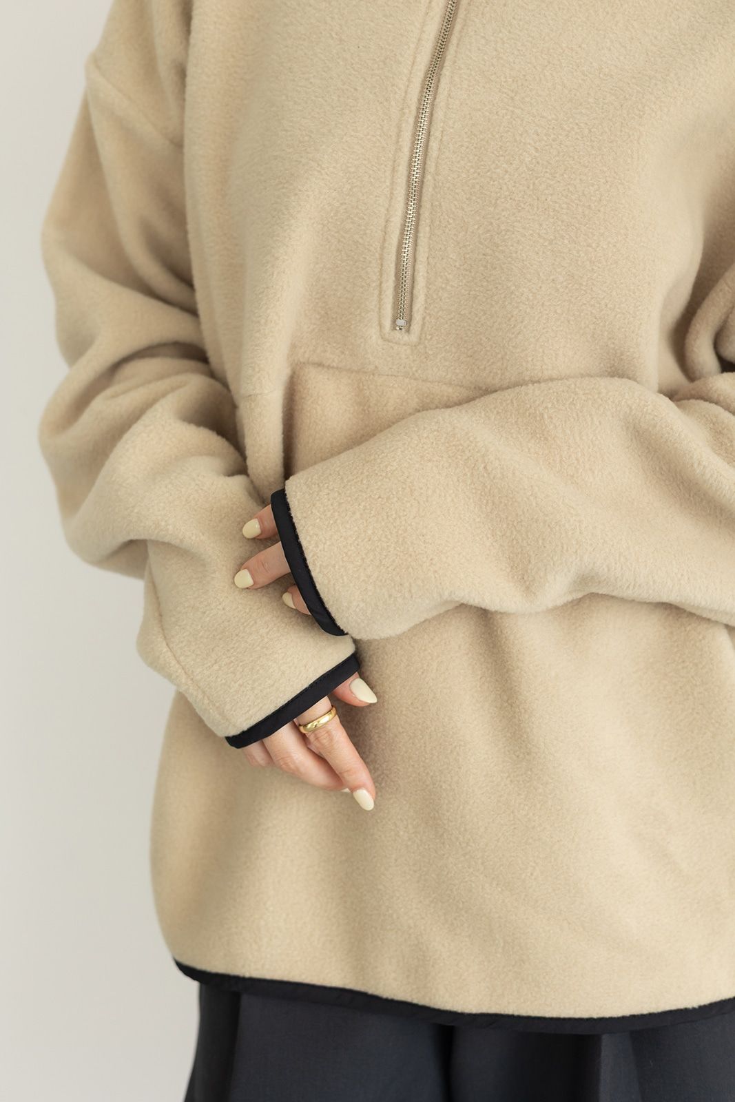 CAVEZA ROSSO - ハーフジップフリースプルオーバー (ベージュ) | Sir