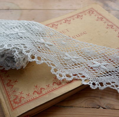L1882 フランスアンティークレース/テープレース/ボーダー ハンド