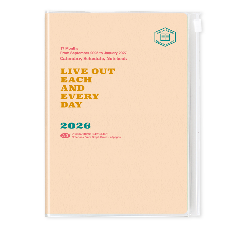 DS-2601：2026年度 9月始まり スケジュール帳 A5サイズ 月曜始まり