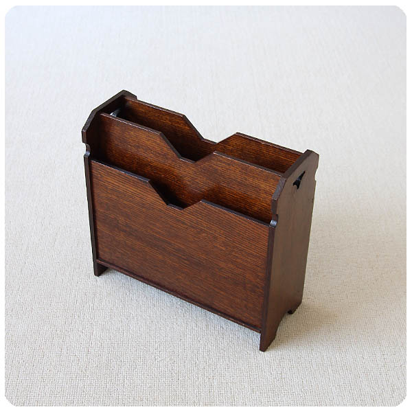 イギリス アンティーク マガジンラック オーク K-684