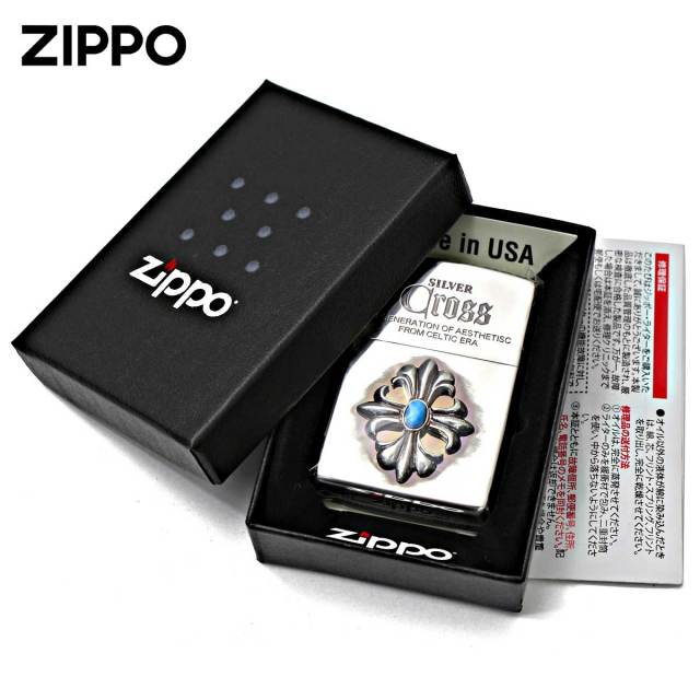 Zippo ジッポー クロス 十字架 メタル 純銀メタル いぶし仕上げ Cross