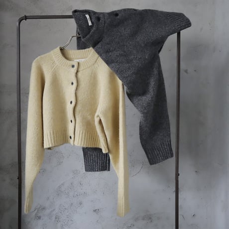 ànuke melange knit cardigan (yellow/charcoal g