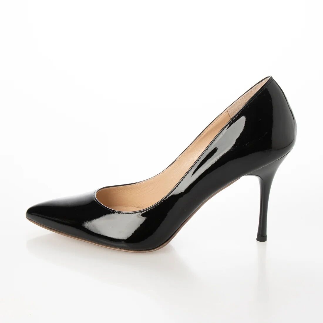 ポインテッドトゥエナメルヒールパンプス/Pointed toe enamel heel pum