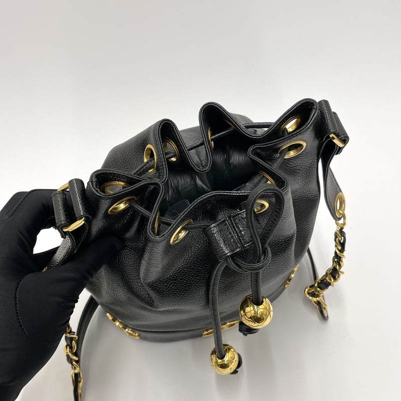 CHANEL キャビアスキン トリプルココ チェーンショルダーバッグ 5番台