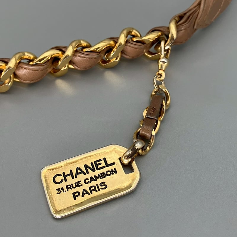 CHANEL (シャネル) ヴィンテージ 31 RUE CAMBON レザー チェーン ベルト