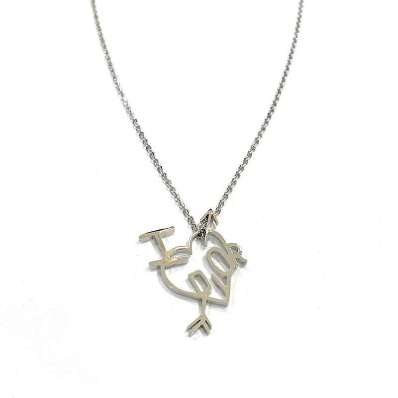 Christian Dior I LOVE DIOR ハート＆アロー ロゴネックレス シルバー
