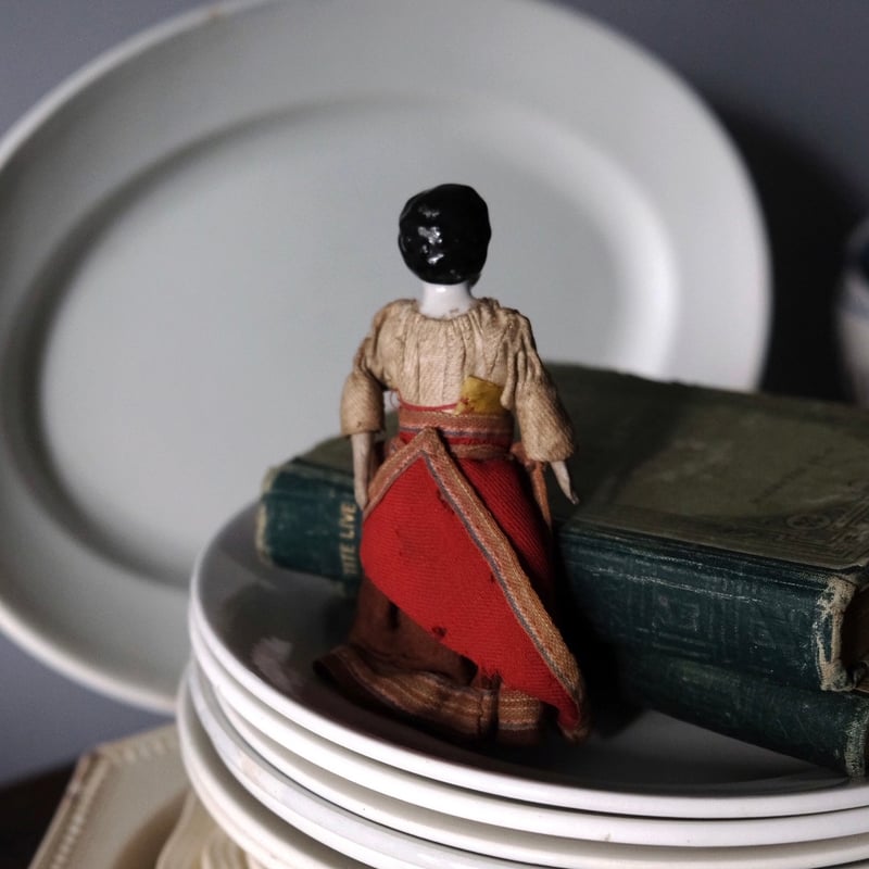 ドイツ製 チャイナヘッドドール ビスクドール 12.5cm アンティーク