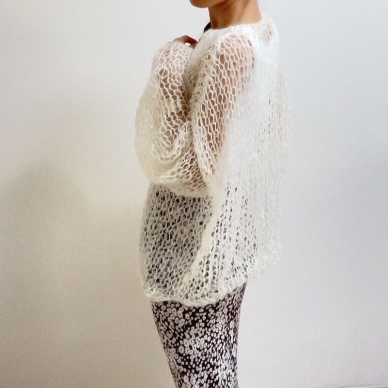 mohair knit pullover（offwhite）プルオーバーモヘアニット（オフホワ