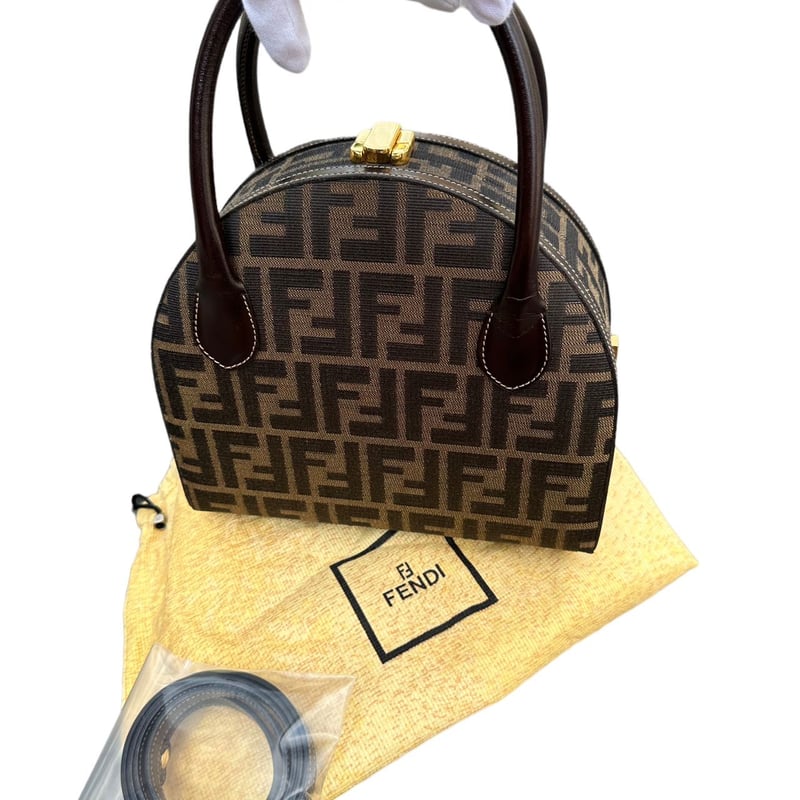 FENDIフェンディズッカ柄FFヴィンテージVintageバニティバッグおにぎり