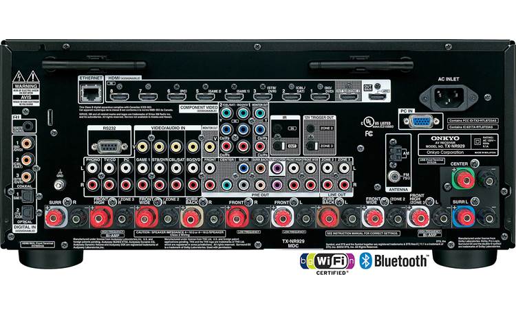 Onkyo TX-NR929 9.2-channel home theater receiver with Wi-Fi® and