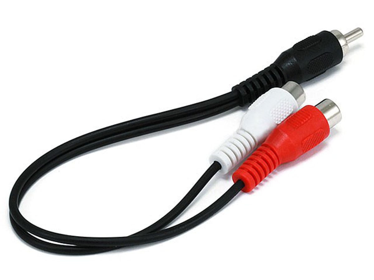 Monoprice 6in RCA Plug to 2 RCA Jack Cable, Black - Monoprice.com