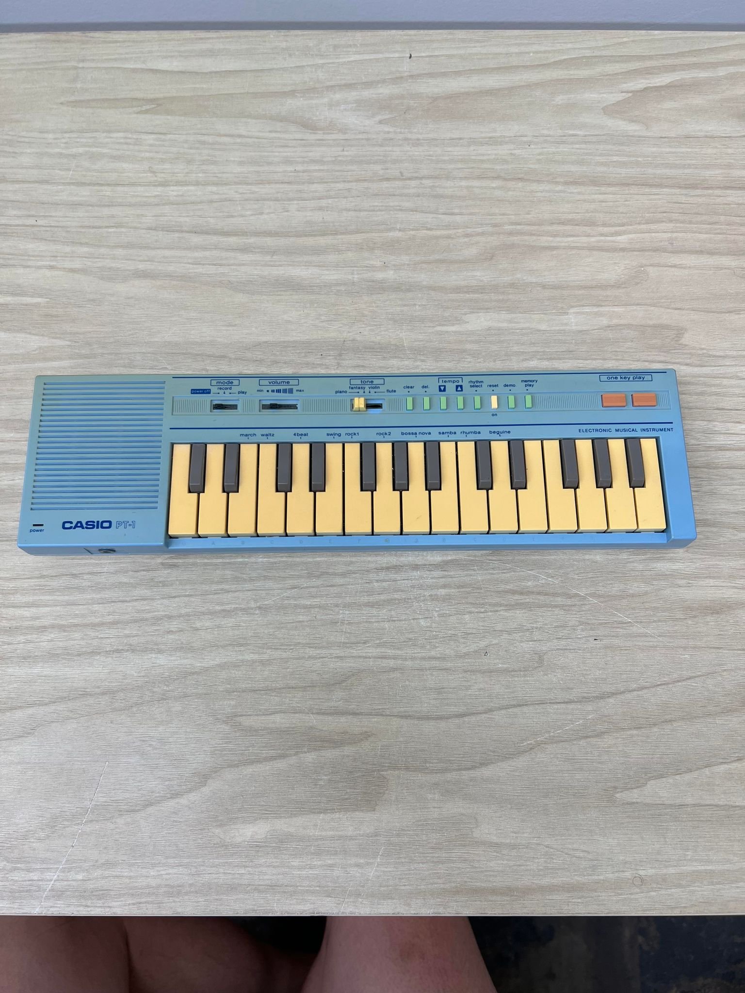 Casio PT-1 Rare Light Blue Vintage 29-Key Mini Synthesizer MIJ
