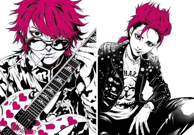 hide生誕60周年でGAINとコラボ、片岡人生と近藤一馬の描き下ろし