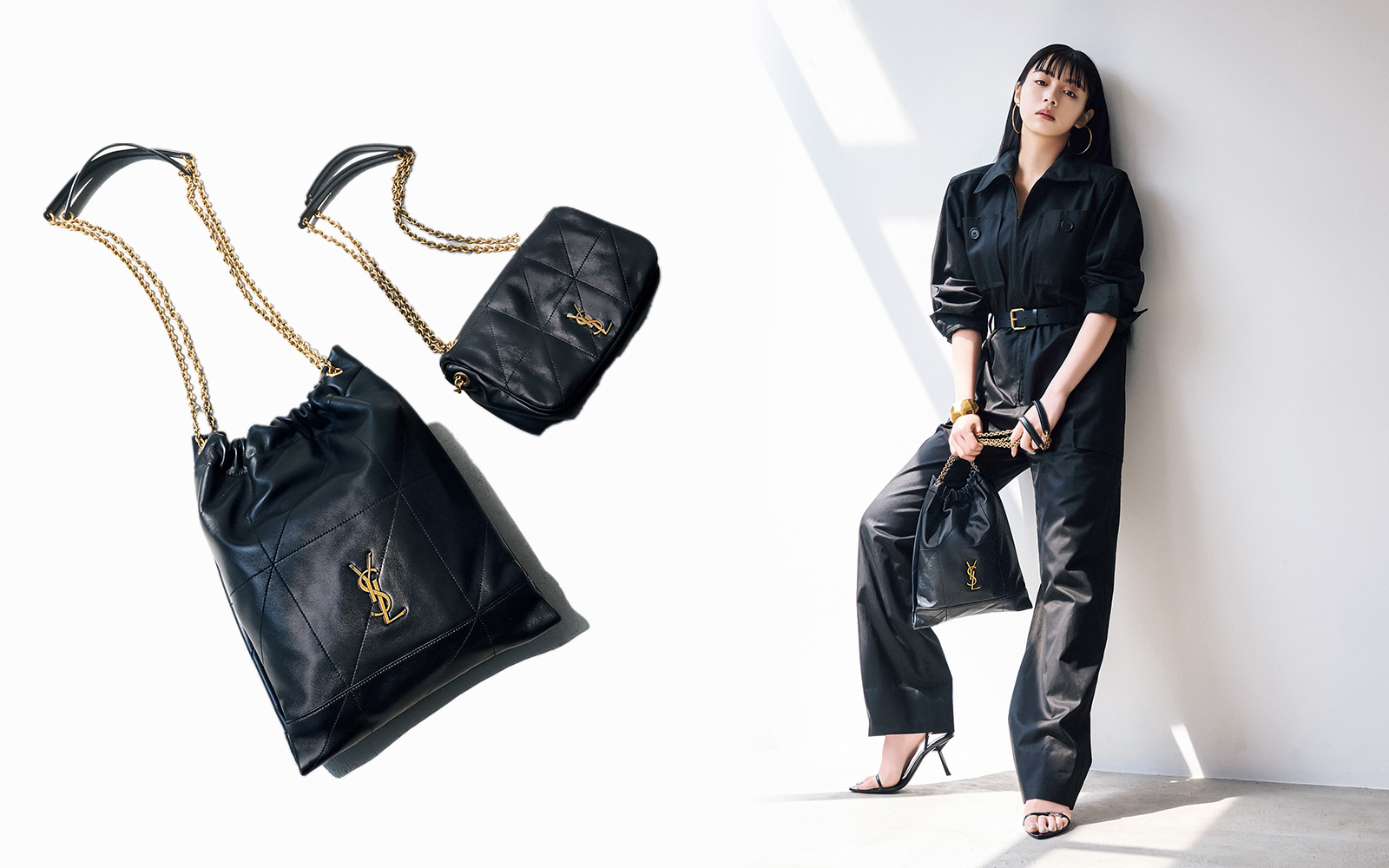 池田エライザさんが纏う。美しき【新作黒バッグ】｜サンローラン