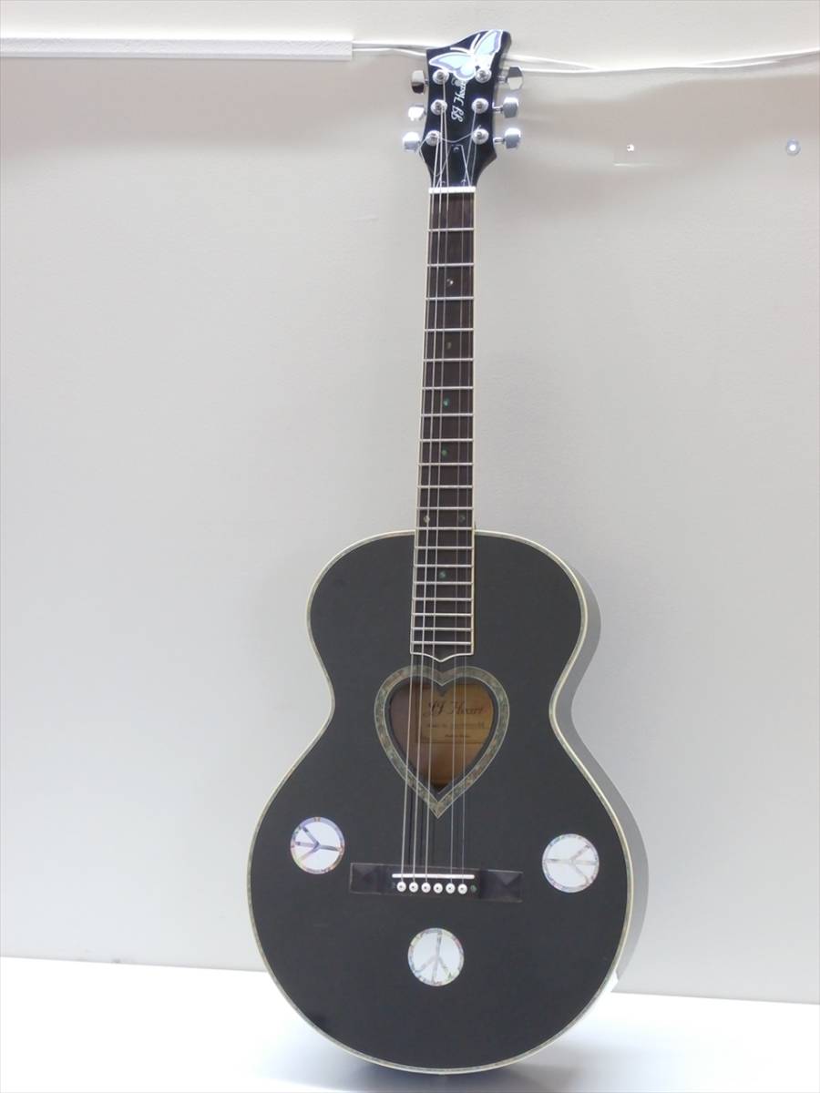 JJ heart ギター(黒) ハート型 ホール ブラック アコースティック
