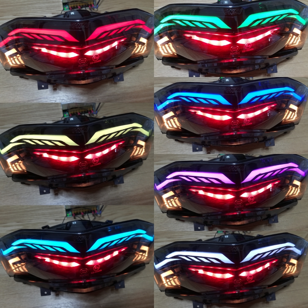 シグナスX 社外ファイバーテール シーケンシャル＆7色レインボー 3型