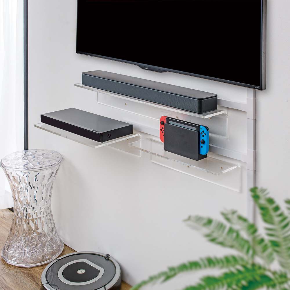 透かして浮かすアクリルシェルフ 幅75cm奥行13.5cm 通販 - ディノス