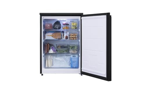 冷凍庫 奥行スリム冷凍庫 アイリスオーヤマ 66L ブラック 前開き 右