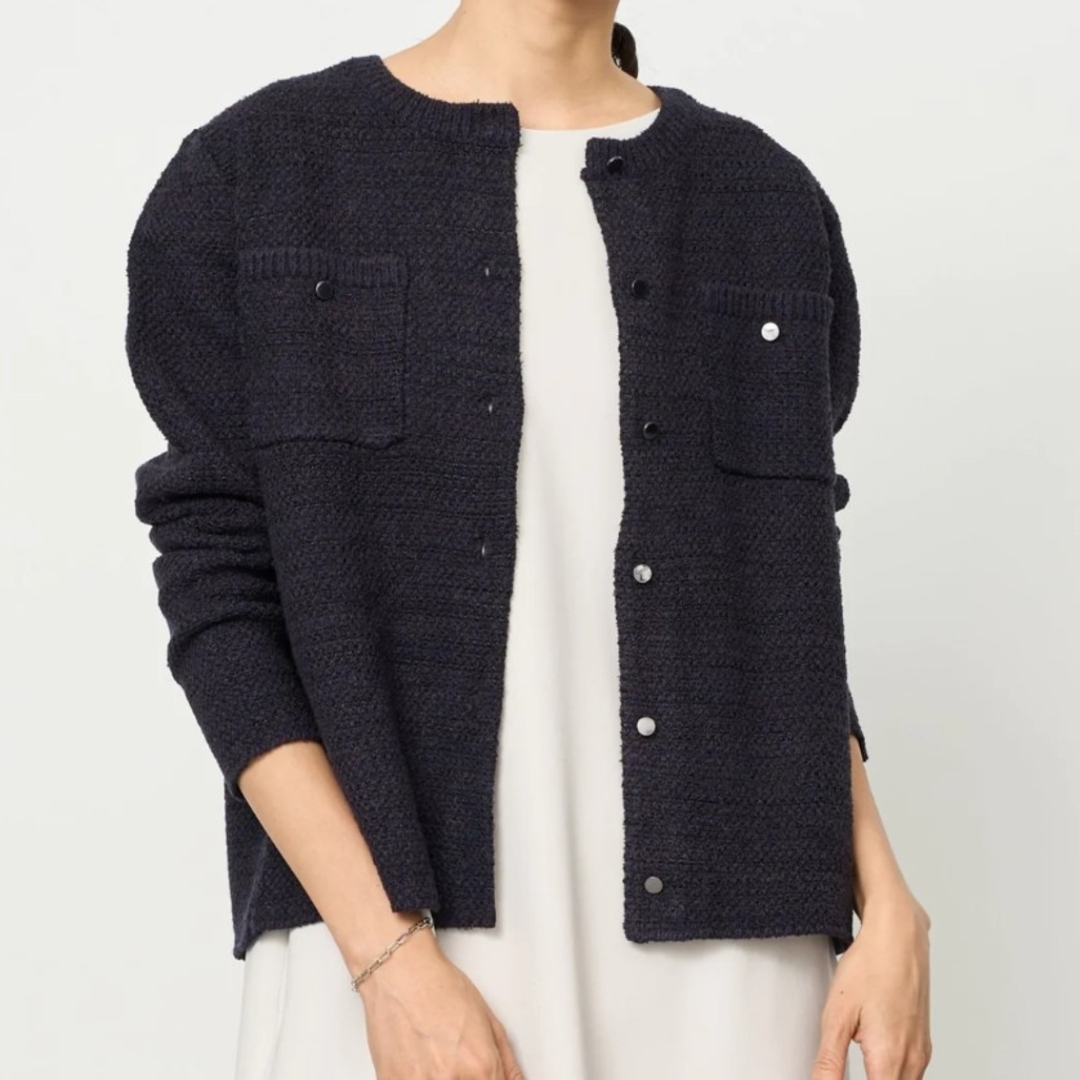 新品、未使用 SOEJU 鹿の子ニットカーディガン M ネイビーの通販 by